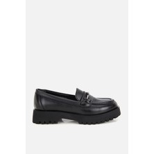 Yaya By Hotiç Kadın Siyah Tokalı Kalın Tabanlı Loafer