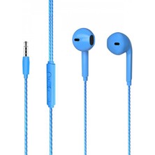 Efnaz Style Lenovo Lecoo EH104BL 3.5 mm Jacklı Kablolu Kulak Içi Mikrofonlu Kulaklık Mavi