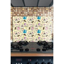 Reflexa Ocak Arkası Cam Koruyucu – Coffee Desen Isıya Dayanıklı Dekoratif Cam Panel 40 x 30 cm * 2 Adet