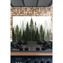 Reflexa Ocak Arkası Cam Koruyucu – Orman Manzaralı Isıya Dayanıklı Dekoratif Cam Panel 40 x 30 cm * 2 Adet