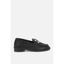 Yaya By Hotiç Kadın Siyah Tokalı Klasik Loafer