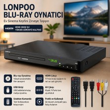 Lonpoo Blu-Ray DVD Oynatıcı "disk ve USB Arşivinizi Tek Cihazda Oynatın"