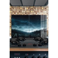 Reflexa Ocak Arkası Cam Koruyucu – Orman Manzaralı Isıya Dayanıklı Dekoratif Cam Panel 40 x 30 cm * 2 Adet