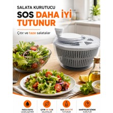 Zeyn Gross Pratik Salata Kurutucu Manuel Sebze ve Yeşillik Kurutma Aparatı Büyük Boy Şeffaf Hazneli