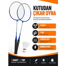 Zeyn Gross 2'li Badminton Seti 2 Raket + 1 Top | Başlangıç ve Eğlence Seti | Açık Hava Spor Oyunu