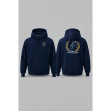Bahriyeli Collection Kapüşonlu Two Star Diver Cep ve Sırt Baskılı Unisex Sweatshirt