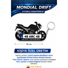KIZILAKŞAM Mondial Drift Motosiklet Uyumlu Kişiye Özel Hediyelik Motor Plaka Anahtarlık