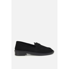 Yaya By Hotiç Kadın Siyah Süet Klasik Loafer