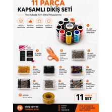 Zeyn Gross 11 Parça Kapsamlı Dikiş Seti – 10 Renk Iplik, 55’li Iğne, Çatal Iğne, Toplu Iğne, Mezura ve Seyahat Makası