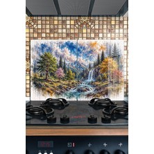 Reflexa Ocak Arkası Cam Koruyucu – Manzara Desenli Isıya Dayanıklı Dekoratif Cam Panel 40 x 30 cm * 2 Adet