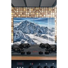 Reflexa Ocak Arkası Cam Koruyucu – Dağ Manzaralı Isıya Dayanıklı Dekoratif Cam Panel 40 x 30 cm * 2 Adet