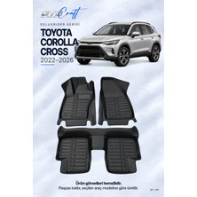 Otocraft Toyota Corolla Cross (2022-2026) Araca Özel Deluxrider Lüks Havuzlu Paspas Tam Set 3 Parça