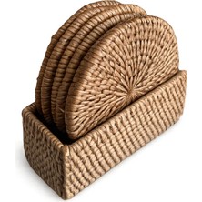 El Yapımı Rattan Bardak Altlığı 5’li