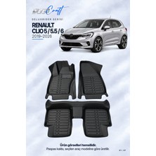 Otocraft Renault Clio 5 / 5.5 / 6 (2019-2026) Araca Özel Deluxrider Lüks Havuzlu Paspas Tam Set 3 Parça