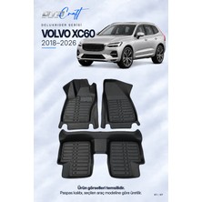 Otocraft Volvo XC60 (2018-2026) Araca Özel Deluxrider Lüks Havuzlu Paspas Tam Set 3 Parça