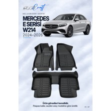 Otocraft Mercedes E Serisi W214 (2024-2026) Araca Özel Deluxrider Lüks Havuzlu Paspas Tam Set 3 Parça
