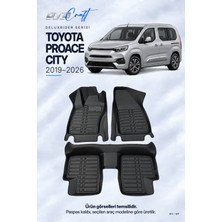 Otocraft Toyota Proace City (2019-2026) Araca Özel Deluxrider Lüks Havuzlu Paspas Tam Set 3 Parça