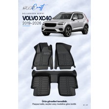 Otocraft Volvo XC40 (2019-2026) Araca Özel Deluxrider Lüks Havuzlu Paspas Tam Set 3 Parça