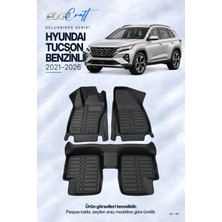 Otocraft Hyundai Tucson Benzinli (2021-2026) Araca Özel Deluxrider Lüks Havuzlu Paspas Tam Set 3 Parça