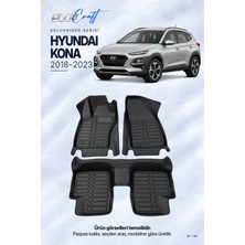 Otocraft Hyundai Kona (2018-2023) Araca Özel Deluxrider Lüks Havuzlu Paspas Tam Set 3 Parça