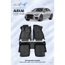 Otocraft Audi A6 (2019-2026) Araca Özel Deluxrider Lüks Havuzlu Paspas Tam Set 3 Parça