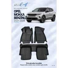 Otocraft Opel Mokka Benzinli (2021-2026) Araca Özel Deluxrider Lüks Havuzlu Paspas Tam Set 3 Parça