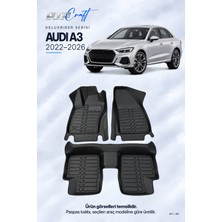 Otocraft Audi A3 (2022-2026) Araca Özel Deluxrider Lüks Havuzlu Paspas Tam Set 3 Parça