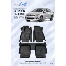 Otocraft Citroën C-Elysée (2012-2022) Araca Özel Deluxrider Lüks Havuzlu Paspas Tam Set 3 Parça