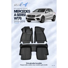 Otocraft Mercedes A Serisi W176 (2012-2018) Araca Özel Deluxrider Lüks Havuzlu Paspas Tam Set 3 Parça