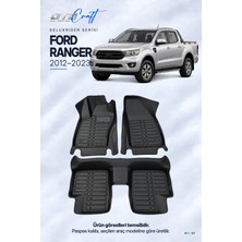 Otocraft Ford Ranger (2012-2023) Araca Özel Deluxrider Lüks Havuzlu Paspas Tam Set 3 Parça