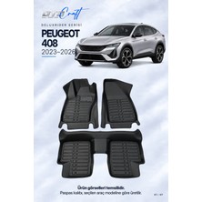 Otocraft Peugeot 408 (2023-2026) Araca Özel Deluxrider Lüks Havuzlu Paspas Tam Set 3 Parça