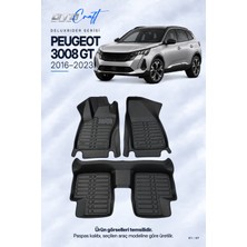 Otocraft Peugeot 3008 Gt (2016-2023) Araca Özel Deluxrider Lüks Havuzlu Paspas Tam Set 3 Parça