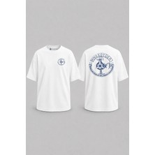 Bahriyeli Collection Oversize Mnakoyder Cep ve Sırt Baskılı Unisex T-Shirt