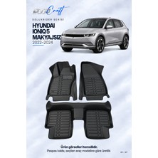 Otocraft Hyundai Ionıq 5 Makyajsız (2022-2024) Araca Özel Deluxrider Lüks Havuzlu Paspas Tam Set 3 Parça
