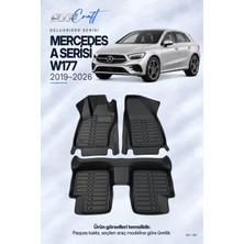 Otocraft Mercedes A Serisi W177 (2019-2026) Araca Özel Deluxrider Lüks Havuzlu Paspas Tam Set 3 Parça