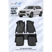Otocraft Volvo XC90 Hibrit (2016-2026) Araca Özel Deluxrider Lüks Havuzlu Paspas Tam Set 3 Parça