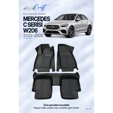 Otocraft Mercedes C Serisi W206 (2022-2026) Araca Özel Deluxrider Lüks Havuzlu Paspas Tam Set 3 Parça
