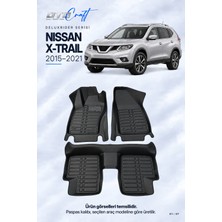 Otocraft Nissan X-Trail (2015-2021) Araca Özel Deluxrider Lüks Havuzlu Paspas Tam Set 3 Parça