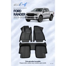 Otocraft Ford Ranger (2023-2026) Araca Özel Deluxrider Lüks Havuzlu Paspas Tam Set 3 Parça