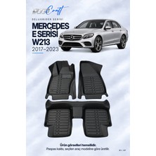Otocraft Mercedes E Serisi W213 (2017-2023) Araca Özel Deluxrider Lüks Havuzlu Paspas Tam Set 3 Parça