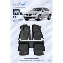 Otocraft Bmw 5 Serisi F10 (2011-2017) Araca Özel Deluxrider Lüks Havuzlu Paspas Tam Set 3 Parça