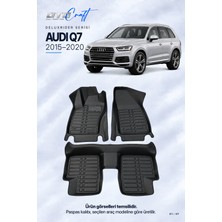 Otocraft Audi Q7 (2015-2020) Araca Özel Deluxrider Lüks Havuzlu Paspas Tam Set 3 Parça