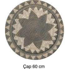 El Yapımı Doğal Rattan Dekoratif Duvar Tabağı - 60 cm