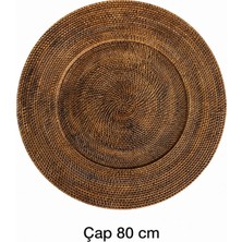El Yapımı Doğal Rattan Dekoratif Duvar Tabağı - 80 cm