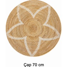 El Yapımı Doğal Rattan Dekoratif Duvar Tabağı - 70 cm