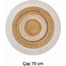 El Yapımı Doğal Rattan Dekoratif Duvar Tabağı - 70 cm