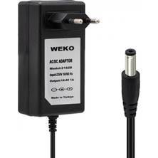 Efnaz Style Weko 14.4 Volt - 1 Amper 5.5*2.5 Uçlu Plastik Işıklı Kasa Priz Tip Adaptör