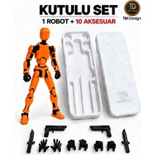 Tiri Design Dummy Robot Kutulu Set Oynar Eklemli Pozlanabilir Figür – Turuncu
