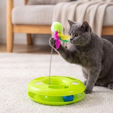 Kardelen Ödül Hazneli Toplu Çember Kedi Oyuncağı Yaylı Fareli Interaktif Kedi Oyun Seti