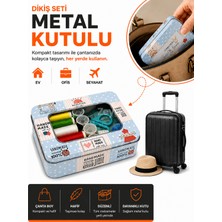 Zeyn Gross Metal Kutulu Dikiş Seti Taşınabilir Mini Dikiş Tamir Kiti Ev Ofis Seyahat Için